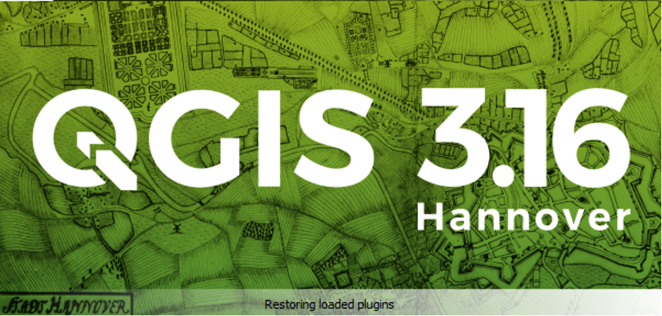 Figure 1.11. This image shows the startup screen for the QGIS program.