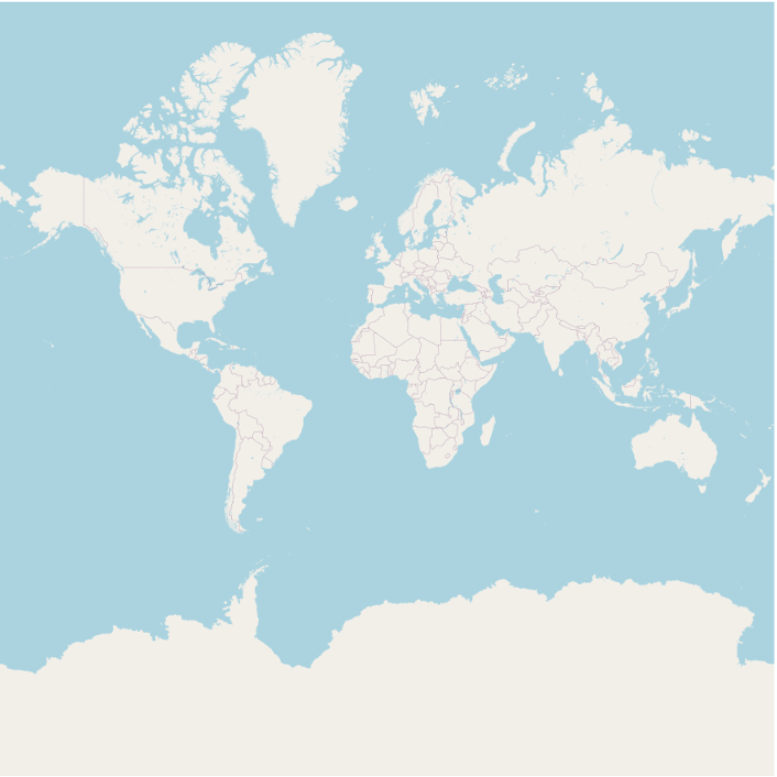 Figure 1.28. This shows the default image the OpenStreetMaps shows. It is a view of the world as a whole.