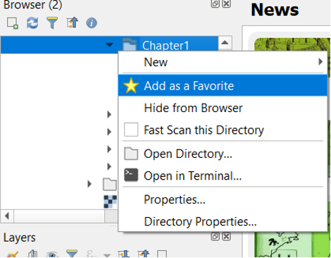 Figure 1.35. In the browser screen, right clicking on the chapter and add as a favourite