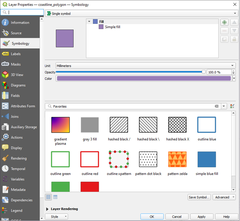 Figure 1.41. The screen to allow the fill colour to be changed.