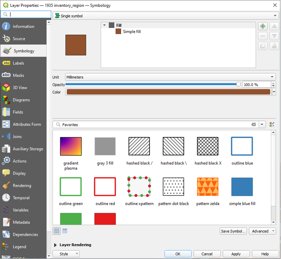 Figure 1.52. The symbology page with the drop down menu at the top that will allow it to be changed to categorize.