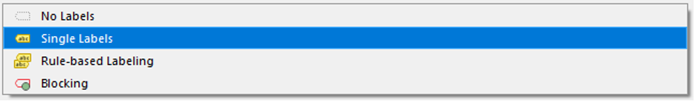 Figure 1.62. The labels drop down options are No Labels, Single Labels, Rule-based Labeling, and Blocking.