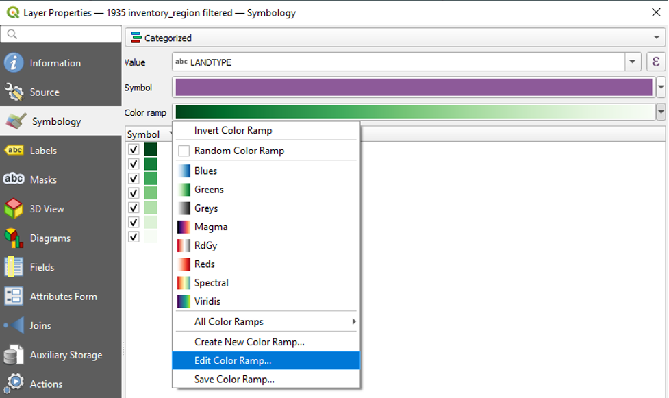 polygon - Changing categorized style color simultaneously in QGIS