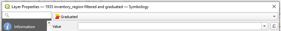 Figure 2.58. Layer Properties for “1935 inventory region filtered and graduated”.