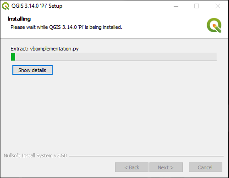 Figure 1.8 Once the install button is selected the download will occur and the screen will show the progress of the installation as it downloads as this image shows.