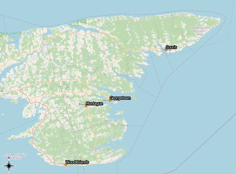Figure 2.106. Updated map with Souris, Georgetown, and Wood Islands new labels.