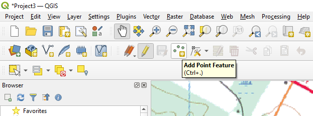 Figure 4.5. The Add Point Feature button is now selected.