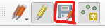 Figure 4.18. This shows the Save Layer Edits button which looks like a printer with a pencil icon.