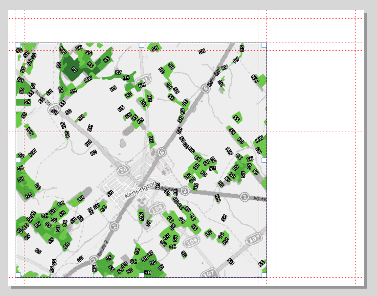 Figure 5.30. This shows the map with the extent values now added.