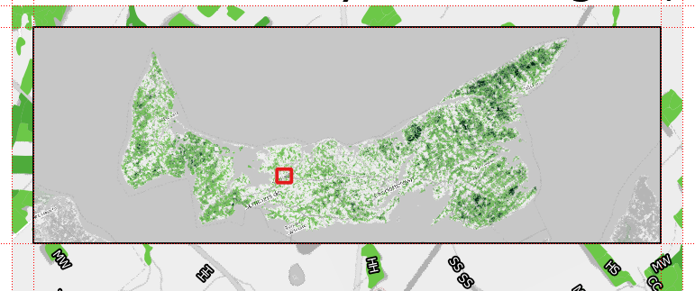 Figure 5.48. This shows the QGIS does not draw labels on the main map with the new changes.
