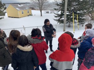 Doris Googoo teaching students Mi'kmaw