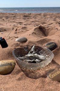 Smudge bowl on the beach