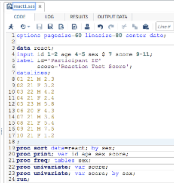 Components of a SAS Session – Applied Statistics in Healthcare Research