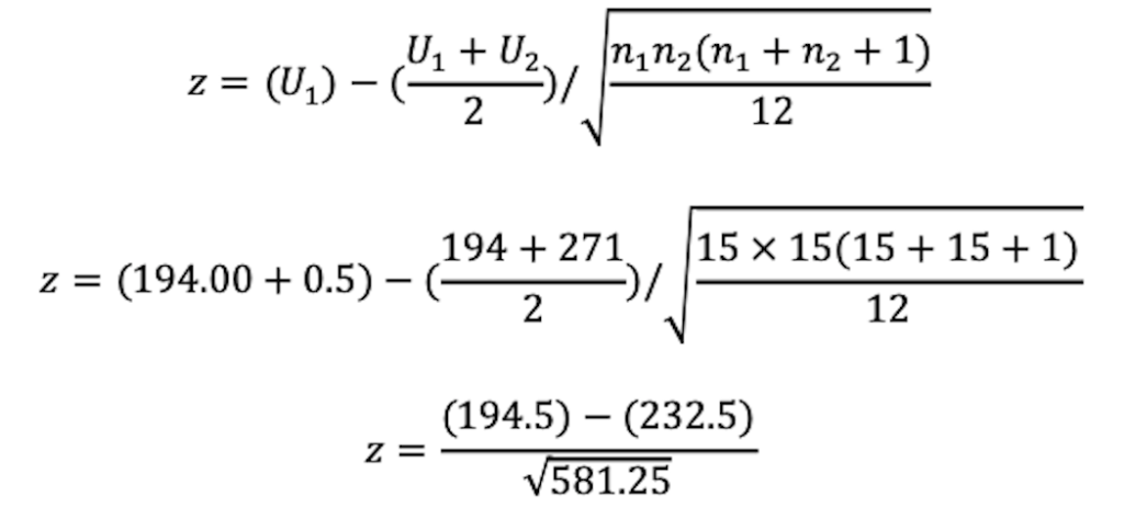 Computing the Wilcoxon-Mann-Whitney U Test – Applied Statistics in ...